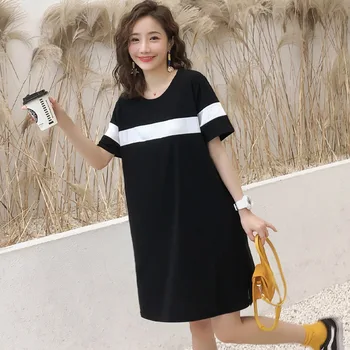 

Pregnant women spring and summer Korean version of the cotton fat MM short-sleeved T-shirt skirt fashion pregnancy skirt