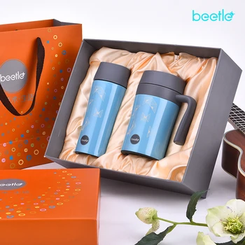 

420ML/270ML Thermos Mug Double 304 Stainless Steel Thermo Mug couples mugs Thermo Coffee Mugs Tea Cup with Handle GIft Box