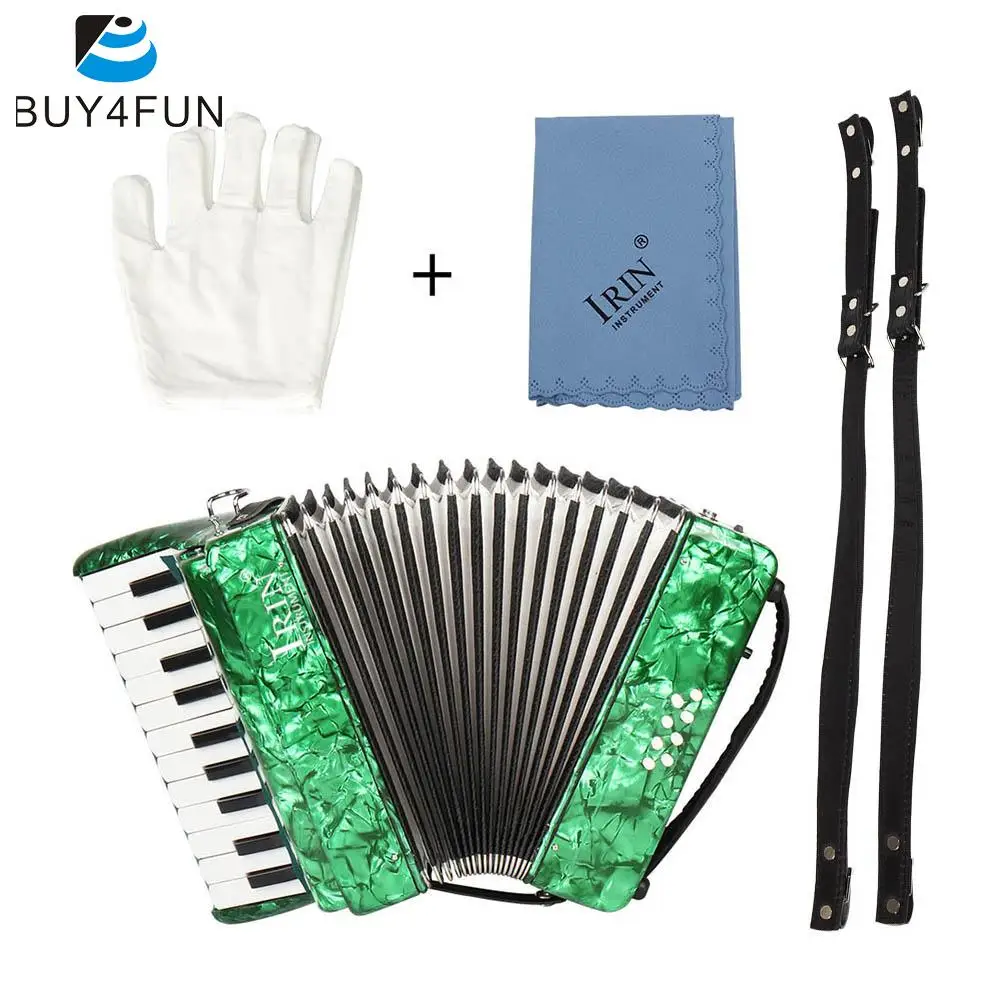 IRIN 22-Key 8 басовый фортепианный аккордеон с ремешками перчатки, Чистящая салфетка обучающая для студентов начинающих Childern