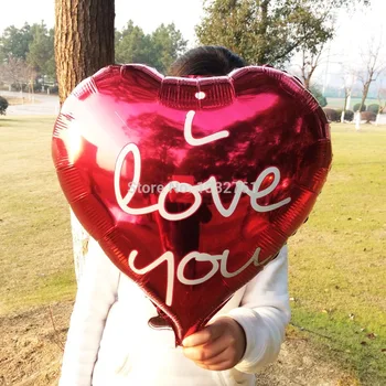 

2015 10pcs/lot new love balloons foil helium ballon for valentine's day baloon wedding party decoration globos 18inch heart