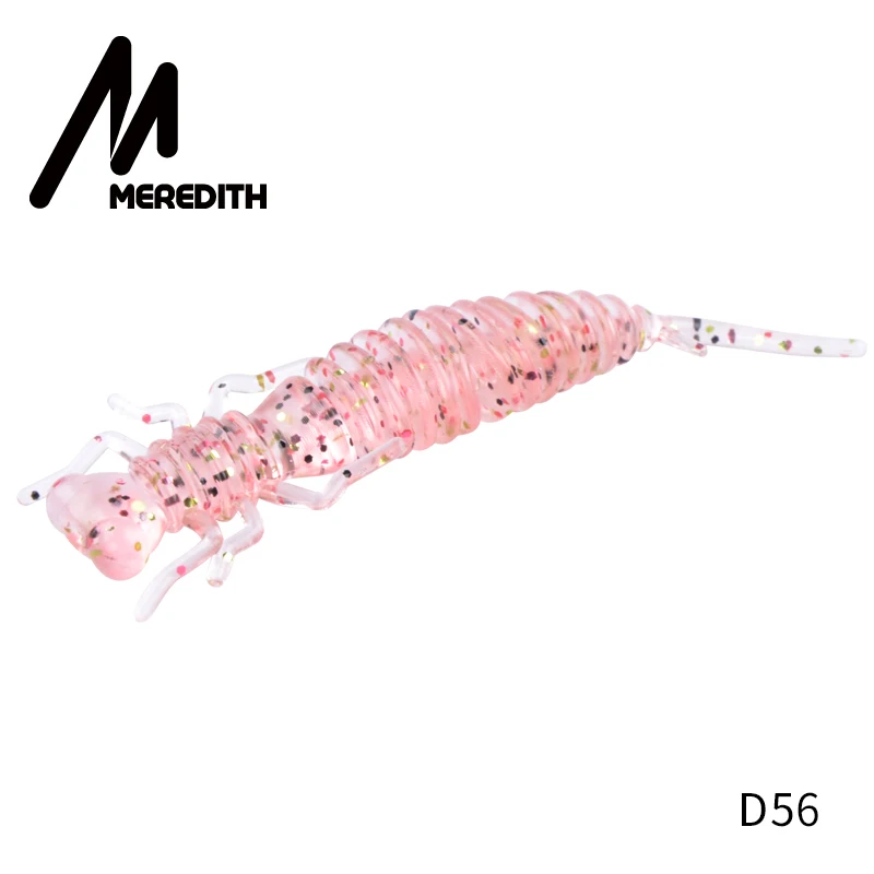 MEREDITH Larva 10 шт./лот 50 мм 0,9 г Стрекоза мягкие рыболовные червь приманки джиггинг приманки рыболовные приманки искусственные рыболовные снасти, блесны - Цвет: D56