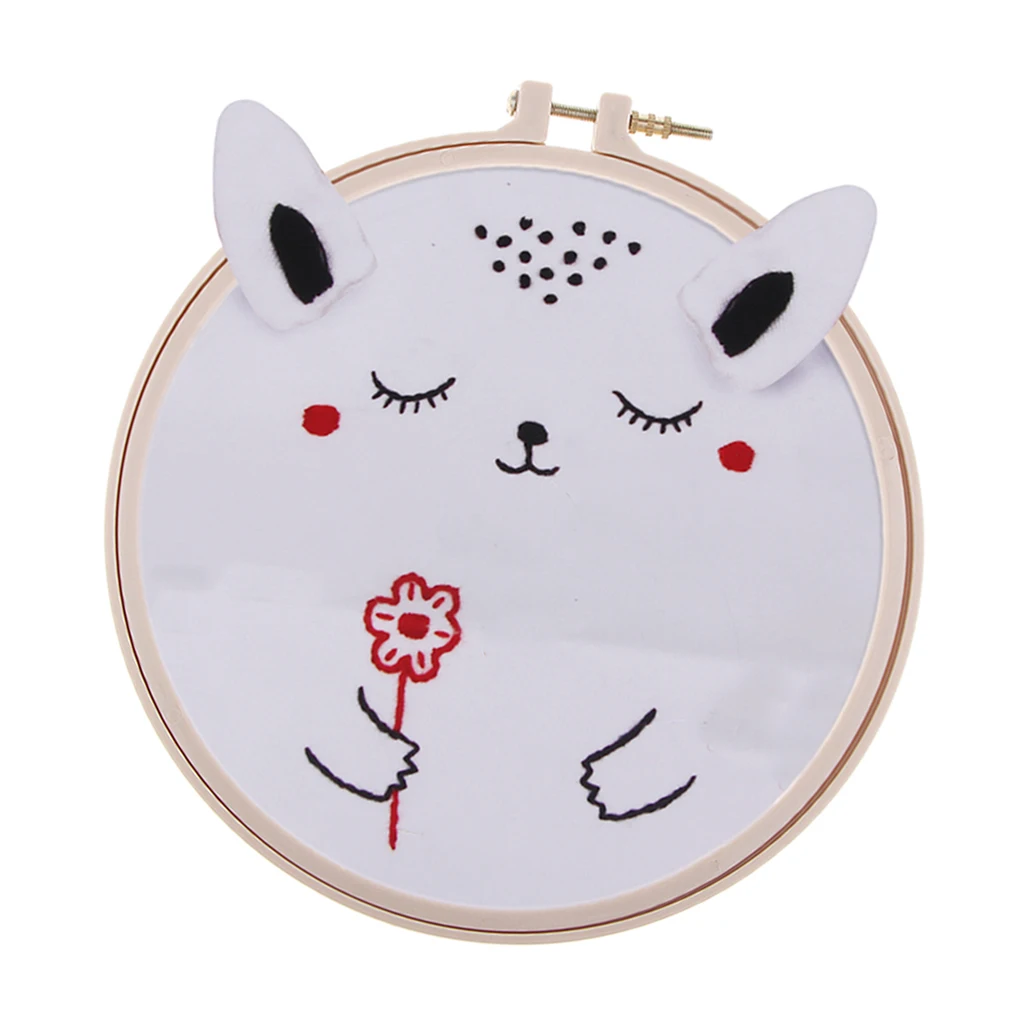 

Hand Embroidery Cross Stitch Starter Needlepoint Crafts Kit with Cloth, Color Threads and Tools Kit