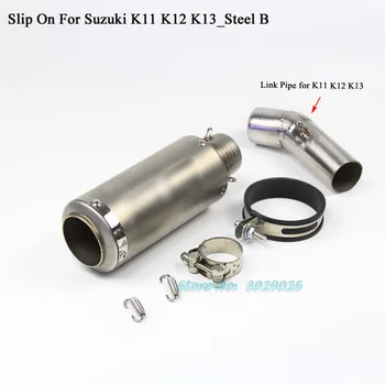 

K11 K12 K13 Slip On For GSX600R GSXR750 L1 L2 L3 Motorcycle Muffler Exhaust Escape Set with Middle Link Pipe Connector Carbon