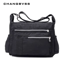 Одноцветная сумка для подгузников, водонепроницаемая нейлоновая сумка на молнии для мам, сумка для мам, многофункциональная дорожная женская сумка на плечо, 6 цветов