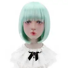 Красота 1" прямой синтетический Боб-парик парики с челкой зеленый розовый цвет короткие боб парики человеческие волосы для черных женщин термостойкие