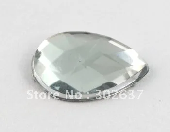 

FREE SHIPPING 200pcs clear faceted teardrop acrylic rhinestone flatback 25x18mm #20563
