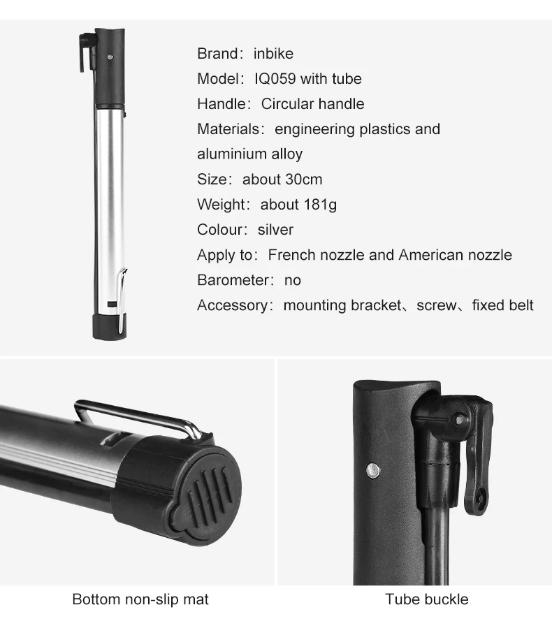 INBIKE MINI Портативный насос для велосипеда с манометром Велосипедный насос дорожный велосипед MTB Надувное высокопрочного сплава велосипедов воздушный насос 20 см