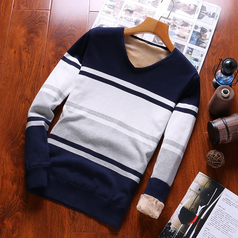 Мужские свитера, пуловеры Homme с v-образным вырезом, хлопок, толстый мужской свитер с длинным рукавом, повседневный стиль, осень