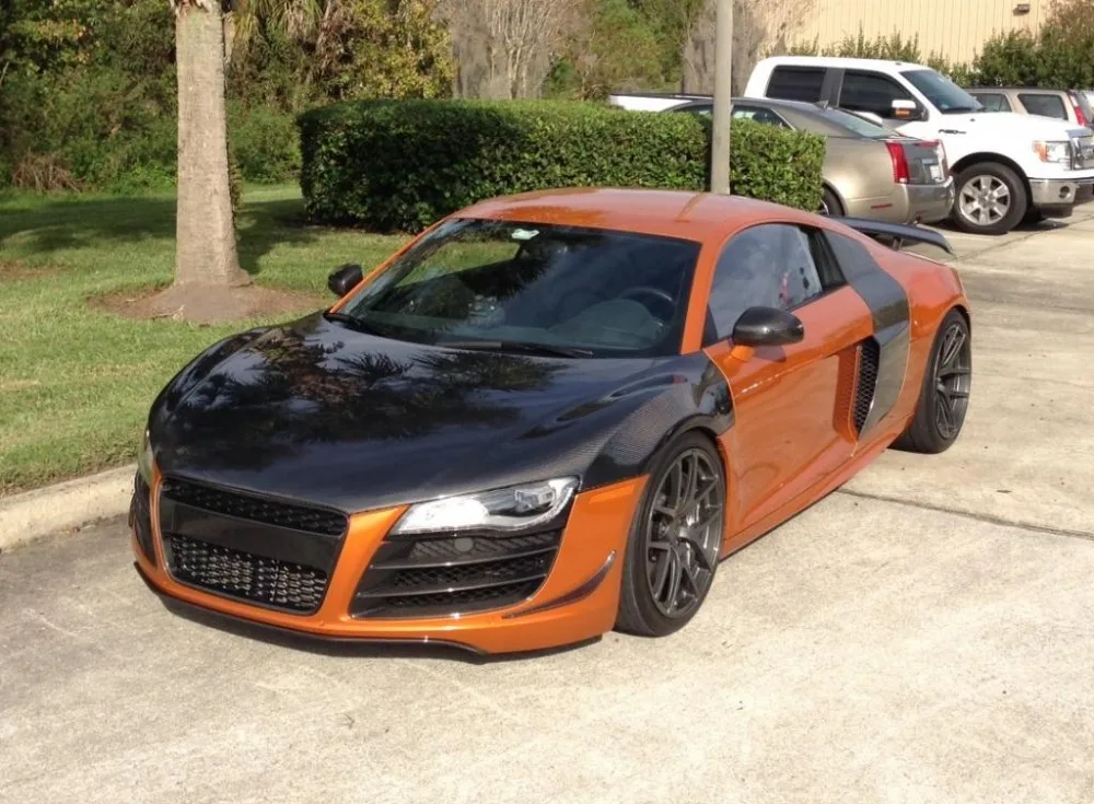 

Free shipping! R8 HOOD BONNET-DUBLE-SIDED CARBON FIBER BONNET HOOD FOR Audi R8 (FIT:V8 V10) HIGH QUALITY&NICE FITMENT!
