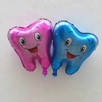 

10pcs Large Tooth Air Foil Balloons kids lovely flatable happy Birthday Party decorations baby shower party Supplies Globos Ball