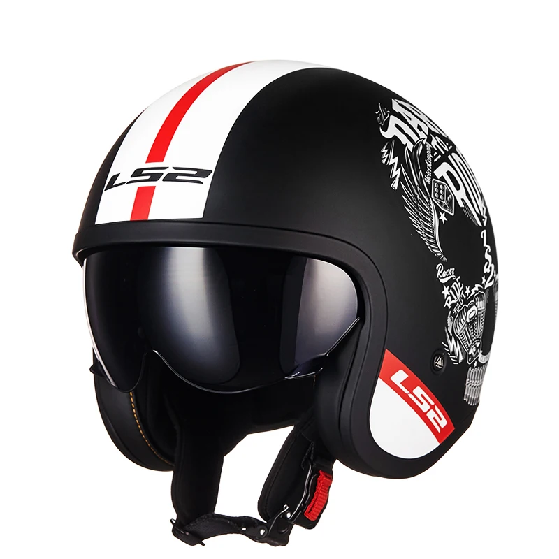 

LS2 OF599 Motorcycle Open Face Retro Vintage 3/4 Half Helmet for Halley Style Motor Men & Women Summer ECE casco moto capacete
