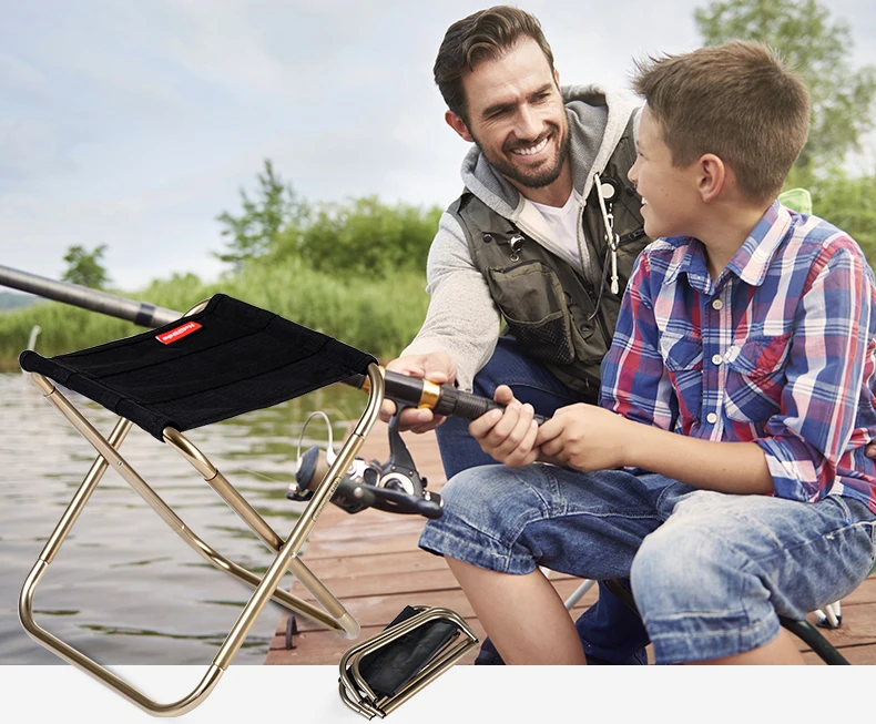 Dobrável ao ar Liga de Alumínio Cadeira de Pesca Caminhadas ao ar Naturehike Cadeira Fezes Livre Portátil Encosto Ultraleve Churrasco 1 Ferram. atividade ar livre
