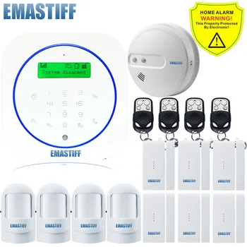 

Free shipping.Wireless Android app GSM Text Fire Smoke Home Alarm System Smart with PIR Sensor Door gap Smoke security Detector
