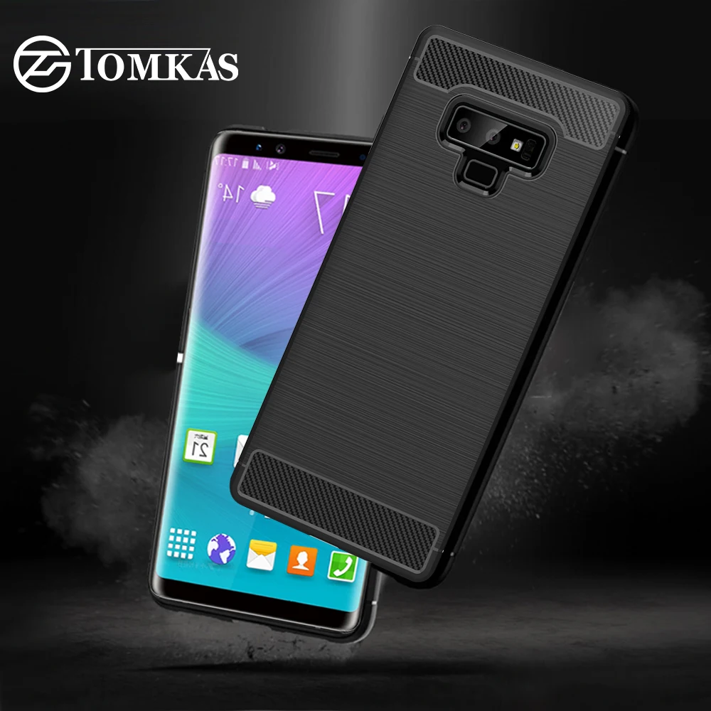 TOMKAS чехол из углеродного волокна для samsung Galaxy Note 9 Телефон футляр складной Мягкий