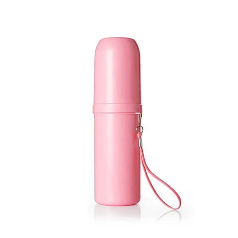 Портативный универсальный держатель для зубной пасты и для зубной щетки башня пластиковый чехол для зуба крышка чашки Ванна путешествия открытый персональный Чистый инструмент - Цвет: Pink