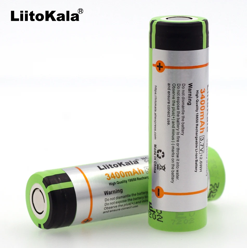 

2 pcs. New liitokala original 18650 ncr18650b 3400 mAh lithium rechargeable battery