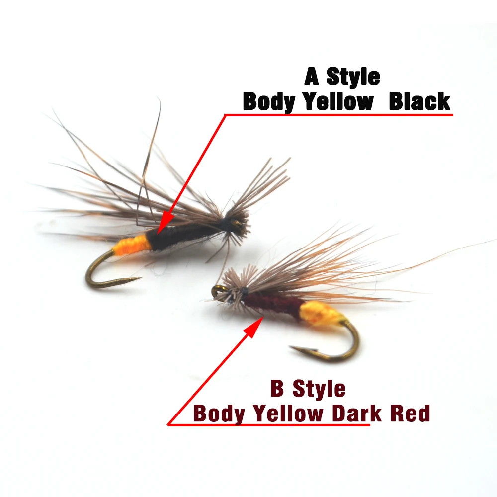 MNFT 10 шт Желтый Живот Caddis коричневая сухая приманка форель Nymph рыболовный крючок #10