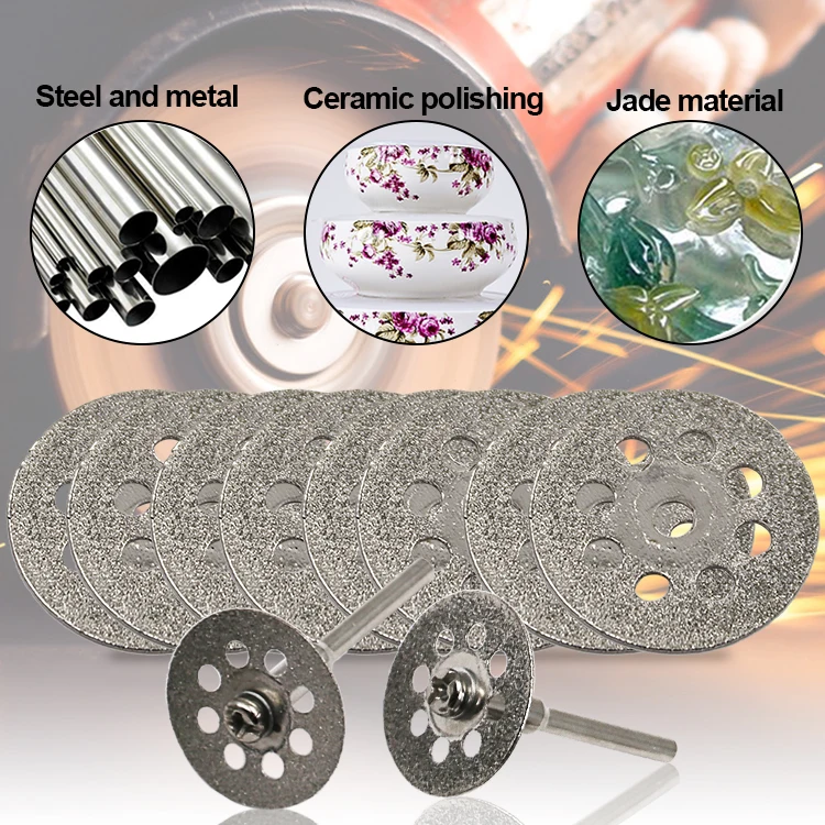 10 шт. 22 мм углеродного Сталь шлифовальные Циркулярная Пила резки диск Dremel вращающихся алмазный инструмент Dremel аксессуары Вт 2 шт. оправки