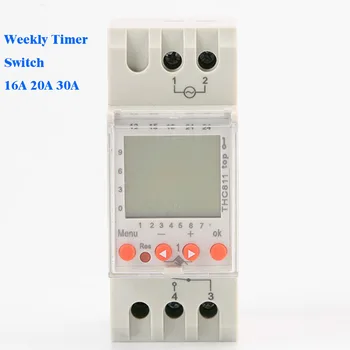 

Digital 7 days Timer Switch LCD Display 16A 20A 30A Timing Control Latitude and Longitude Cycle Switch AC110V 220V 1 Channel