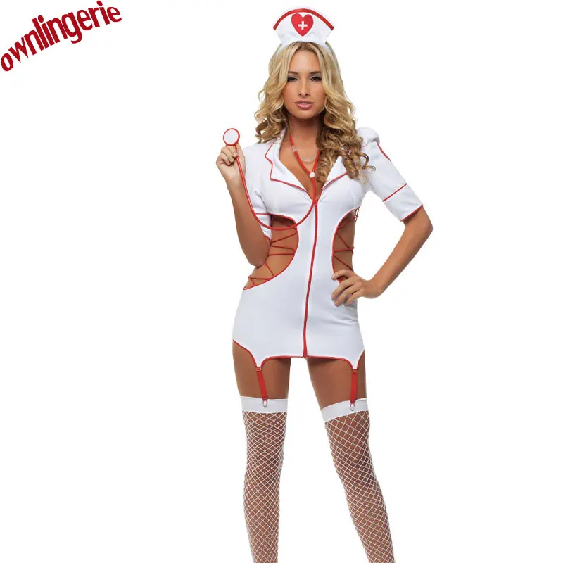 US $11.97 14% OFF|Sexy Nurse Costume Porn Women White Uniform Japanese  Erotic Lingerie Hollow Out Bandage Cosplay Sexy Nurse Costume on AliExpress