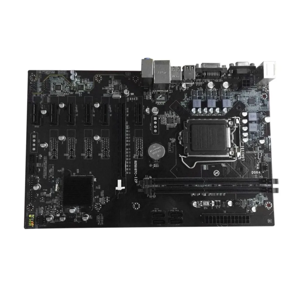 

B250 BTC 6PCI-E Desktop Computer Motherboard Professional Mainboard VGA+DVI input USB 3.0/2.0 1151 DDR4 32G 16x PCIe Slots