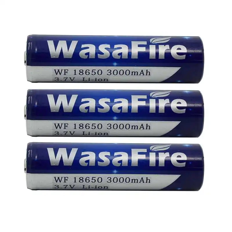 WasaFire 3.7V 18650 Li-ion Battery 4x 3000mAh Capacity Rechargeable Battery+Charger for LED Flash Light Torch Headlamp