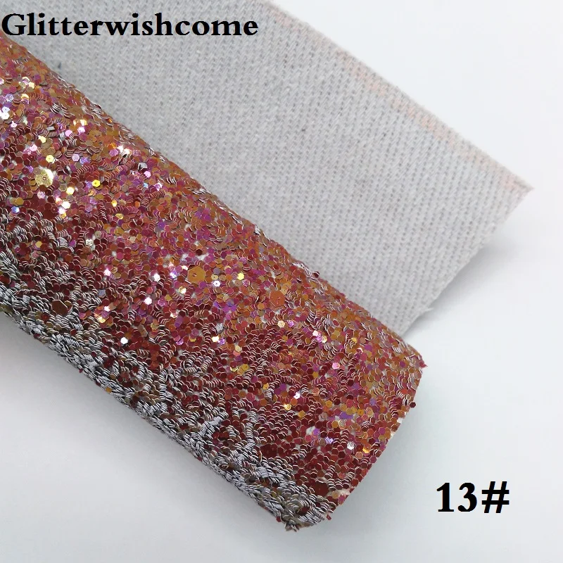 Синтетическая кожа Glitterwishcome 21 х29 см Размер A4 крупная блестящая винил для бантов