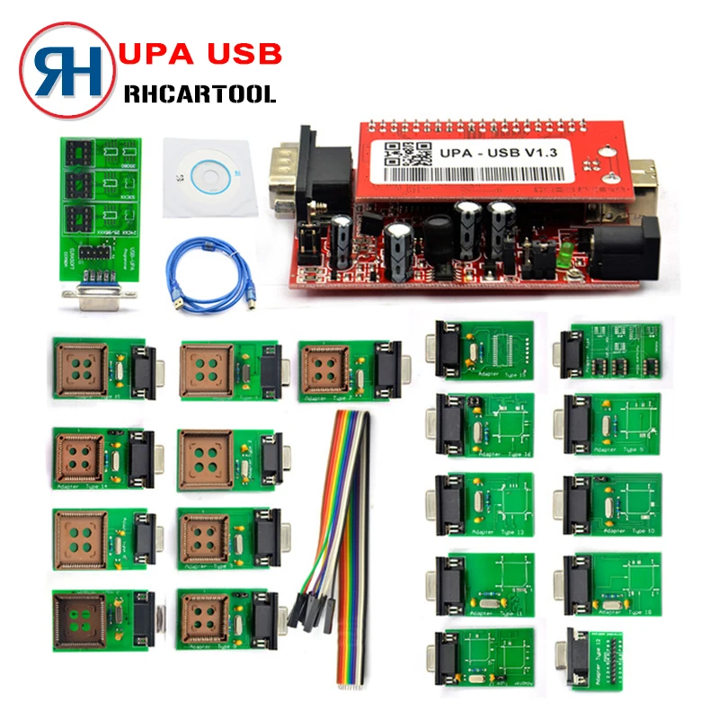 

Car Diagnostic tool UPA USB Serial Programmer Full Set V1.3 Popular Eeprom Universal Chip Programmer auto ECU Tool Free Shipping