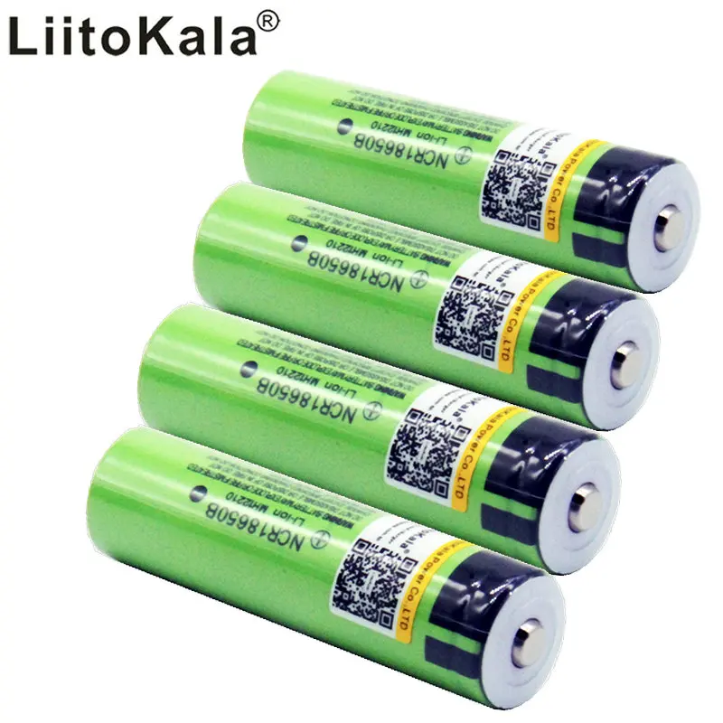 4 шт. LiitoKala 100% оригинал 3 7 В NCR 18650B 3400 мА · ч аккумуляторные батареи внешний
