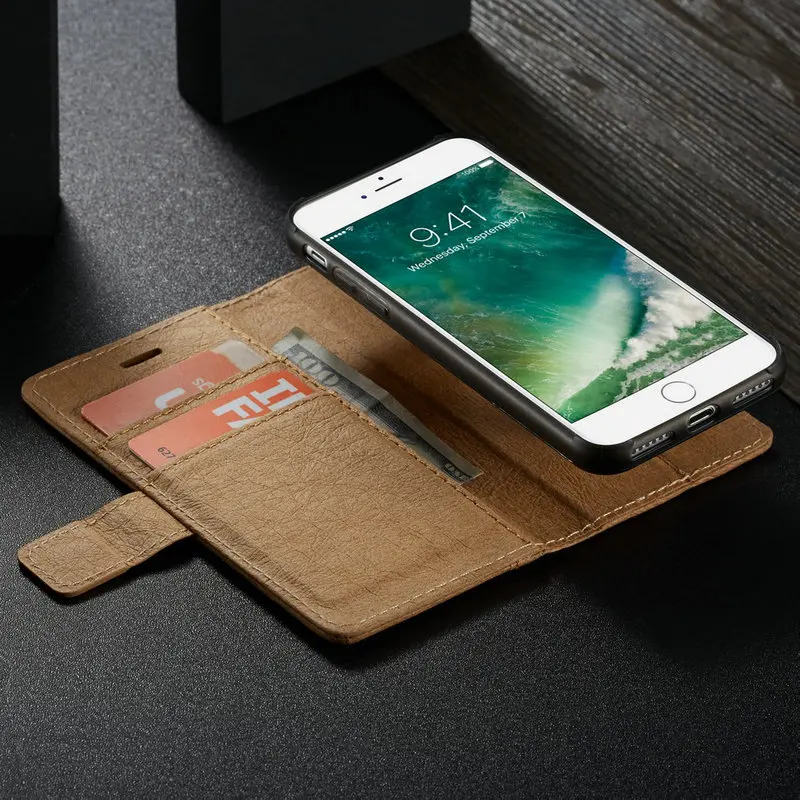 2 in 1 Wallet For iPhone XR XS Max X 7 8 Plus Paper DIY Unique Wallet Magnetic Case For iPhone 5 SE 6 Plus Magnetic Case