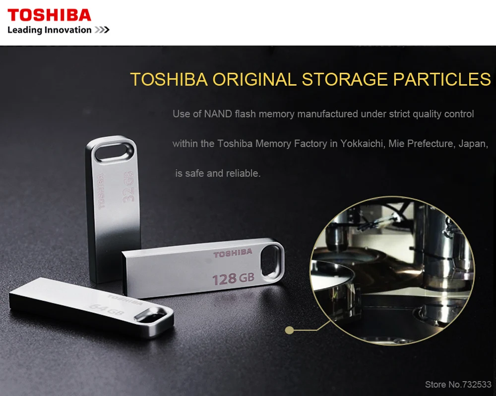 TOSHIBA USB3.0 U363 USB флеш-накопитель 128 Гб 64 ГБ 32 ГБ металлический водонепроницаемый флеш-накопитель кольцо для ключей ручка драйвер устройство для хранения U диск