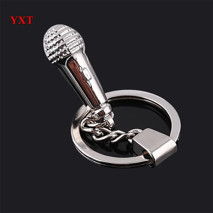 New Design Mini 3D Model Mic Microphone Voice Key Chain Best Gift