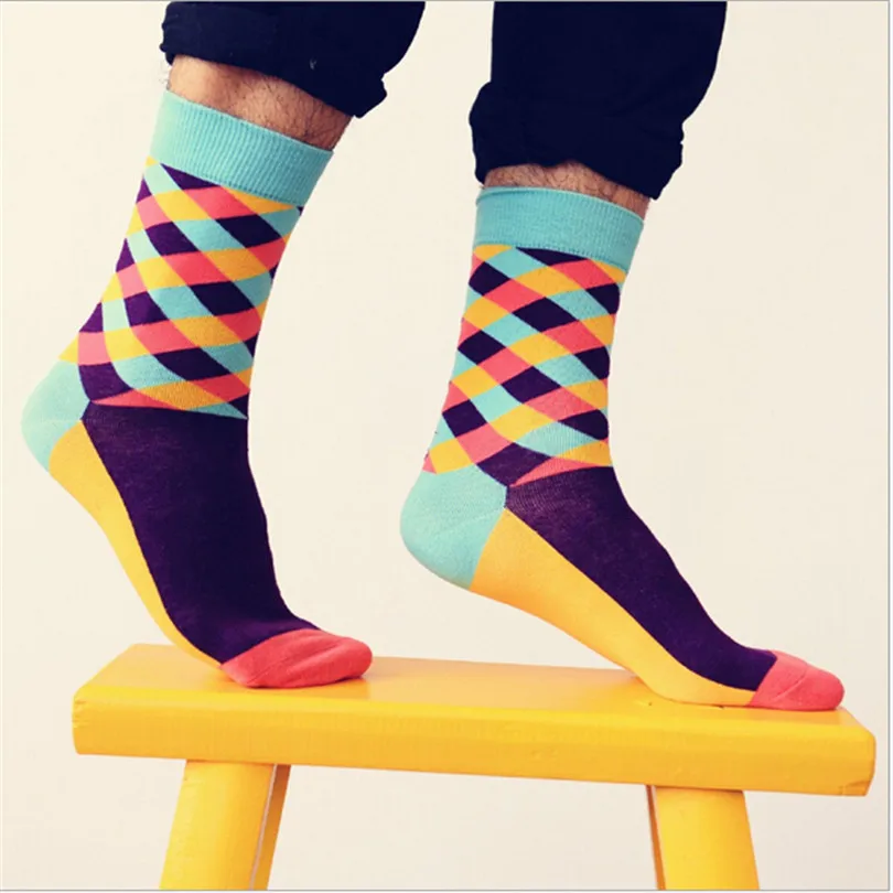 Цветные хлопковые носки для мужчин и женщин, повседневные носки в стиле Харадзюку для катания на коньках, дизайнерская брендовая модная новинка художественная крутая летняя одежда - Цвет: blue tops