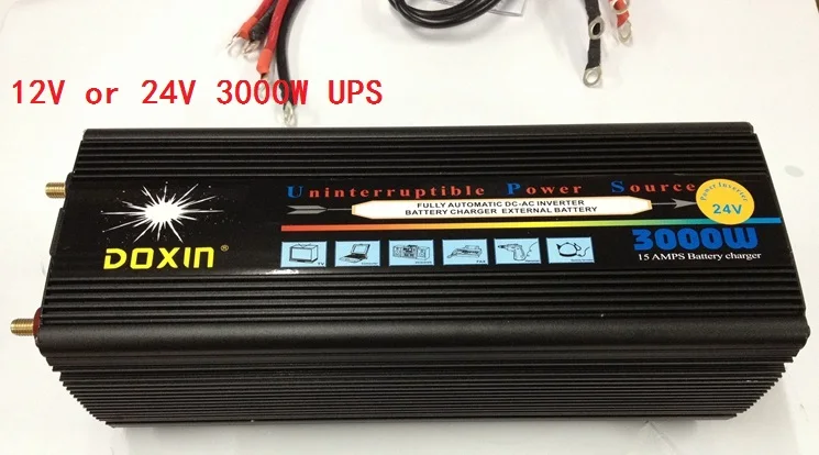 

3000W Max 6000W 12V to 220V/24V to 220V modified wave power Inverter with ups battery charging function