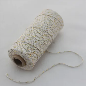 

Free Shipping 3000 Meters (30 Rolls) Gold Bakers Twine, Metallic Gold Twine -110 yards Spool 25 colors to choose