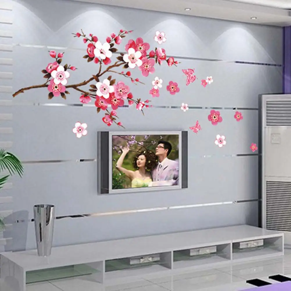 

Romantic Flower Butterfly Wall Sticker Art Decal Home Bedroom Hotel Decoration