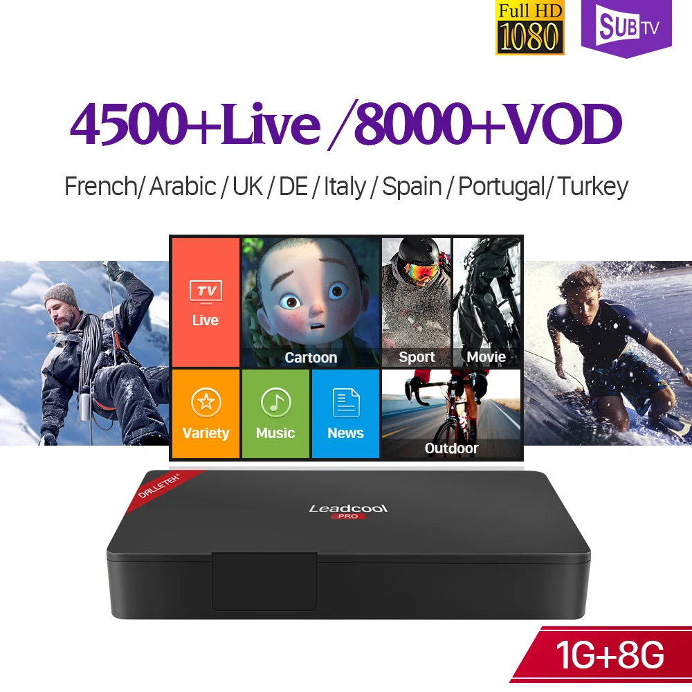 

IPTV 4K Full HD France Arabic Box Leadcool Pro Android 8.1 RK3229 IPTV Subscription Germany Arabic Portugal Italia French IP TV
