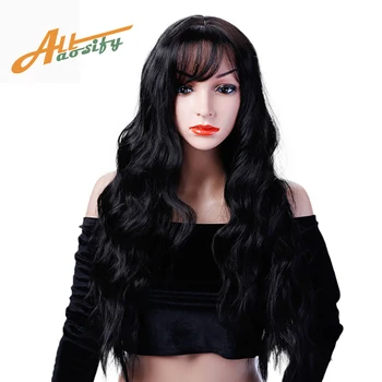

Allaosify Long Wavy Hair Wigs for Women Synthetic Gray Wigs For White Women Heat Resistant Fake Hairstyles Womens Hair Pieces