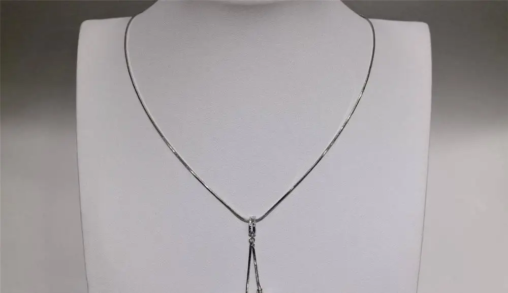

White & purple freshwater pearl Pendant Alloy chain necklace 9x10mm 16"Handmade