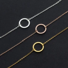 10 шт очарование золота Круглый Круг Браслеты для Для женщин jewelry Нержавеющая сталь цепи Карма круг браслет Браслеты Mujer