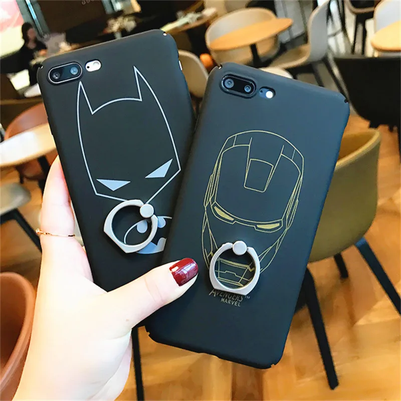 

Charming Marvel Avengers Ultra-thin Matte Hard Phone Case Cover For iPhone X XR XS MAX 8 7 6s plus Ring Stand Holder Coque Capa