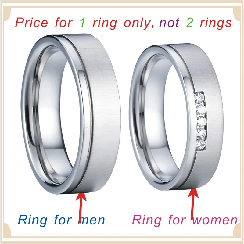 Обручальные кольца из нержавеющей стали для мужчин и женщин, серебряные, белые, золотые
