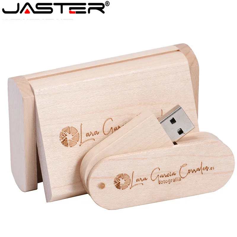 JASTER новые деревянные USB с подарочной коробкой USB флэш-накопитель Флип Тип деревянная коробка+ деревянный чипборд Флешка палочка для создания логотипа по индивидуальному заказу