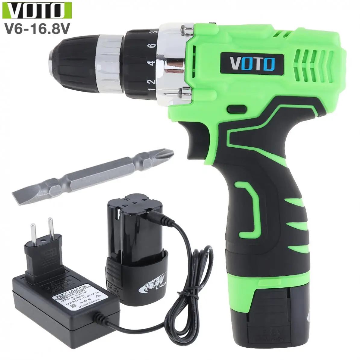 

VOTO AC 100 - 240V Cordless Max 16.8V Electric Screwdriver with Li-ion Battery for Handling Screws / Punching