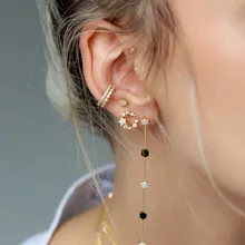 Трендовые серьги-гвоздики высокого качества AAA+ Искрящиеся блестящие кубические циркония cz хрустальные лунные серьги Модные ювелирные изделия подарок на день рождения