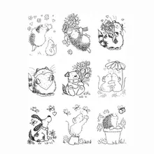 1 pièces Hérisson Chien Chat Souris Transparente transparente En Silicone Timbres pour bricolage Scrapbooking/Fabrication De Cartes/Enfants Fournitures de Décoration(China)