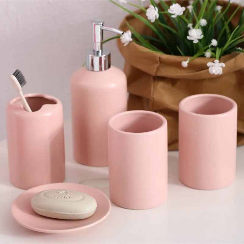 Buy 5 Pcs Solid Ceramic Porcelain Bathroom Accessories