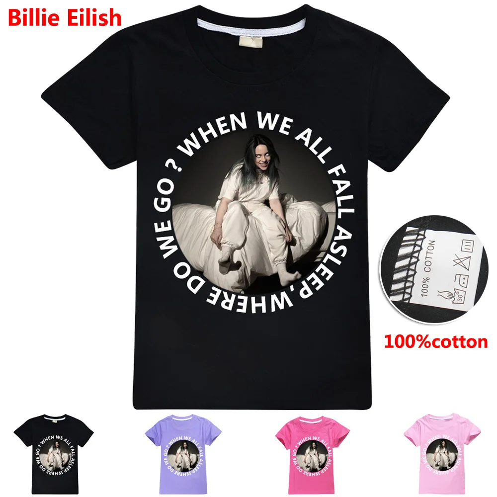 

Toddler Kids Girls Billie Eilish Party Tops Summer Short Sleeve T-shirts For Girl Clothes Casual TShirt 7 8 14 Year Baby Clothes
