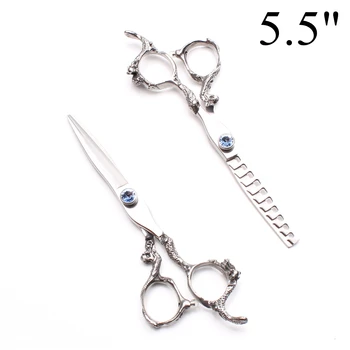 

5.5" 16cm JP 440C Engraving Logo Haircut Hairdressing Scissors Cutting Shears Thinning Scissors Professional Hair Scissors C9006