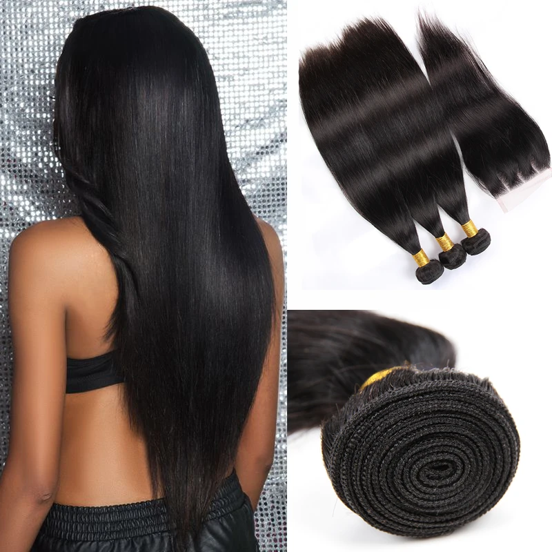 Перуанский Девственные Волосы С Закрытием Девы Волос Прямо благодать волосы